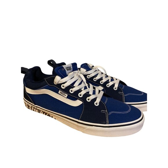 Vans Mens Sneakers Navy/White Size 13 Skate Shoes With "Off The Wall" Branding R - Picture 1 of 6